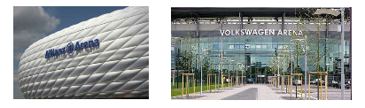 Рис.7. Стадионы с названиями крупных компаний – Allianz и Volkswagen.