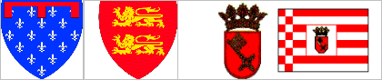 Рис.2. Дворянские гербы, герб и флаг города Бремена (справа).
